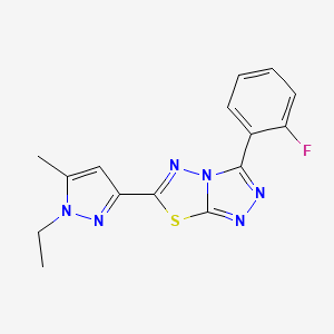 6-(1-ethyl-5-methyl-1H-pyrazol-3-yl)-3-(2-fluorophenyl)[1,2,4]triazolo[3,4-b][1,3,4]thiadiazole