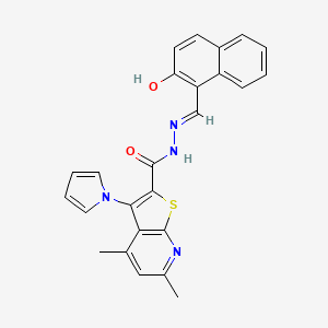 N'-[(E)-(2-hydroxynaphthalen-1-yl)methylidene]-4,6-dimethyl-3-(1H-pyrrol-1-yl)thieno[2,3-b]pyridine-2-carbohydrazide