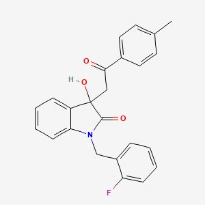 1-(2-fluorobenzyl)-3-hydroxy-3-[2-(4-methylphenyl)-2-oxoethyl]-1,3-dihydro-2H-indol-2-one