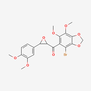 molecular formula C20H19BrO8 B11060092 (4-Bromo-6,7-dimethoxy-1,3-benzodioxol-5-yl)[3-(3,4-dimethoxyphenyl)oxiran-2-yl]methanone 