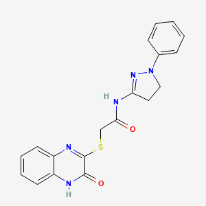 2-[(3-oxo-3,4-dihydroquinoxalin-2-yl)sulfanyl]-N-(1-phenyl-4,5-dihydro-1H-pyrazol-3-yl)acetamide