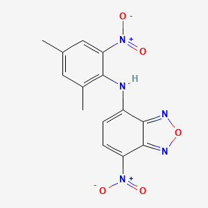 molecular formula C14H11N5O5 B11060100 N-(2,4-Dimethyl-6-nitrophenyl)-7-nitro-2,1,3-benzoxadiazol-4-amine 