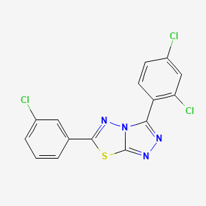 molecular formula C15H7Cl3N4S B11060107 6-(3-Chlorophenyl)-3-(2,4-dichlorophenyl)-[1,2,4]triazolo[3,4-b][1,3,4]thiadiazole 