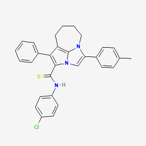 N-(4-chlorophenyl)-4-(4-methylphenyl)-1-phenyl-5,6,7,8-tetrahydro-2a,4a-diazacyclopenta[cd]azulene-2-carbothioamide