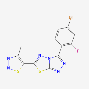 3-(4-Bromo-2-fluorophenyl)-6-(4-methyl-1,2,3-thiadiazol-5-yl)[1,2,4]triazolo[3,4-b][1,3,4]thiadiazole