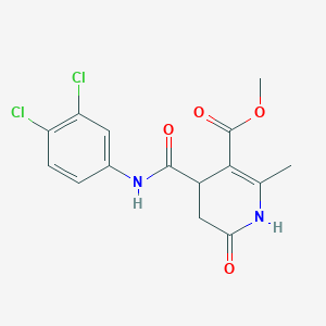 molecular formula C15H14Cl2N2O4 B11060120 Methyl 4-[(3,4-dichlorophenyl)carbamoyl]-2-methyl-6-oxo-1,4,5,6-tetrahydropyridine-3-carboxylate 