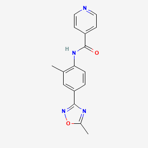 molecular formula C16H14N4O2 B11060122 N-[2-methyl-4-(5-methyl-1,2,4-oxadiazol-3-yl)phenyl]pyridine-4-carboxamide 