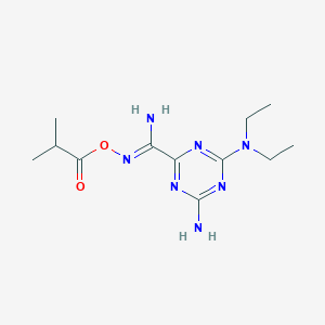 molecular formula C12H21N7O2 B11060136 4-amino-6-(diethylamino)-N'-[(2-methylpropanoyl)oxy]-1,3,5-triazine-2-carboximidamide 