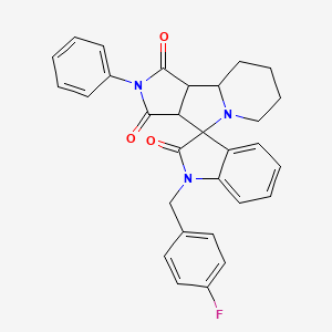 1-(4-fluorobenzyl)-2'-phenyl-6',7',8',9',9a',9b'-hexahydrospiro[indole-3,4'-pyrrolo[3,4-a]indolizine]-1',2,3'(1H,2'H,3a'H)-trione