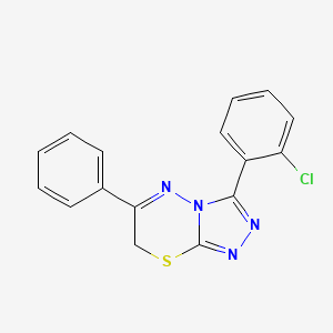 molecular formula C16H11ClN4S B11060166 3-(2-chlorophenyl)-6-phenyl-7H-[1,2,4]triazolo[3,4-b][1,3,4]thiadiazine 