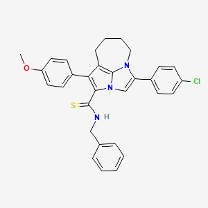 molecular formula C31H28ClN3OS B11060191 N-benzyl-4-(4-chlorophenyl)-1-(4-methoxyphenyl)-5,6,7,8-tetrahydro-2a,4a-diazacyclopenta[cd]azulene-2-carbothioamide 