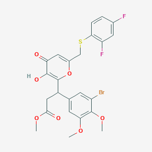 methyl 3-(3-bromo-4,5-dimethoxyphenyl)-3-(6-{[(2,4-difluorophenyl)sulfanyl]methyl}-3-hydroxy-4-oxo-4H-pyran-2-yl)propanoate