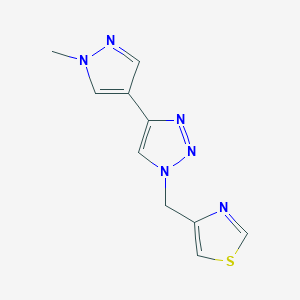 molecular formula C10H10N6S B11060239 4-(1-methyl-1H-pyrazol-4-yl)-1-(1,3-thiazol-4-ylmethyl)-1H-1,2,3-triazole 