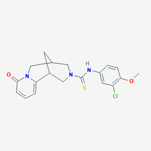 molecular formula C19H20ClN3O2S B11060240 N-(3-chloro-4-methoxyphenyl)-8-oxo-1,5,6,8-tetrahydro-2H-1,5-methanopyrido[1,2-a][1,5]diazocine-3(4H)-carbothioamide 