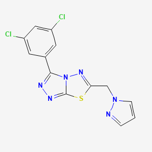 3-(3,5-dichlorophenyl)-6-(1H-pyrazol-1-ylmethyl)[1,2,4]triazolo[3,4-b][1,3,4]thiadiazole