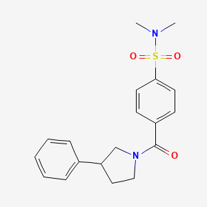 N,N-dimethyl-4-(3-phenylpyrrolidine-1-carbonyl)benzenesulfonamide