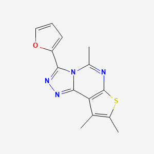 5-(Furan-2-yl)-7,11,12-trimethyl-10-thia-3,4,6,8-tetraazatricyclo[7.3.0.0(2,6)]dodeca-1(9),2,4,7,11-pentaene