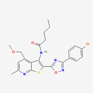 N-{2-[3-(4-bromophenyl)-1,2,4-oxadiazol-5-yl]-4-(methoxymethyl)-6-methylthieno[2,3-b]pyridin-3-yl}pentanamide