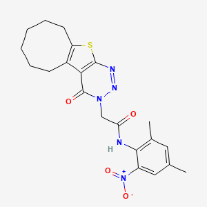 N-(2,4-dimethyl-6-nitrophenyl)-2-(4-oxo-5,6,7,8,9,10-hexahydrocycloocta[4,5]thieno[2,3-d][1,2,3]triazin-3(4H)-yl)acetamide