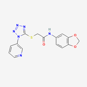 N-(1,3-benzodioxol-5-yl)-2-{[1-(pyridin-3-yl)-1H-tetrazol-5-yl]sulfanyl}acetamide