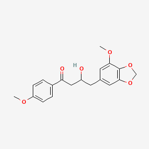 molecular formula C19H20O6 B11060361 3-Hydroxy-4-(7-methoxy-1,3-benzodioxol-5-yl)-1-(4-methoxyphenyl)butan-1-one 