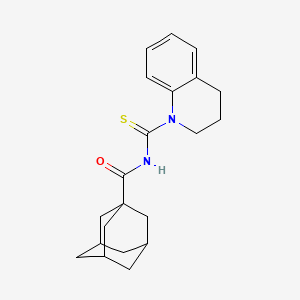 molecular formula C21H26N2OS B11060401 N-(3,4-Dihydro-1(2H)-quinolinylcarbonothioyl)-1-adamantanecarboxamide 