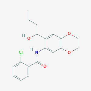 molecular formula C19H20ClNO4 B11060402 2-chloro-N-[7-(1-hydroxybutyl)-2,3-dihydro-1,4-benzodioxin-6-yl]benzamide 