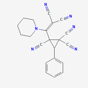 2-[2,2-Dicyano-1-(piperidin-1-yl)ethenyl]-3-phenylcyclopropane-1,1,2-tricarbonitrile