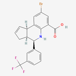 molecular formula C20H15BrF3NO2 B11060432 (3aS,4R,9bR)-8-bromo-4-[3-(trifluoromethyl)phenyl]-3a,4,5,9b-tetrahydro-3H-cyclopenta[c]quinoline-6-carboxylic acid 