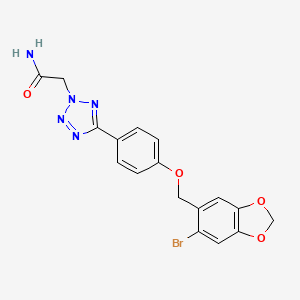 molecular formula C17H14BrN5O4 B11060440 2-(5-{4-[(6-bromo-1,3-benzodioxol-5-yl)methoxy]phenyl}-2H-tetrazol-2-yl)acetamide 