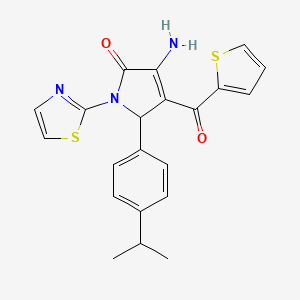 3-Amino-5-(4-isopropylphenyl)-1-(1,3-thiazol-2-YL)-4-(2-thienylcarbonyl)-1,5-dihydro-2H-pyrrol-2-one