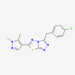 3-(4-chlorobenzyl)-6-(1,5-dimethyl-1H-pyrazol-4-yl)[1,2,4]triazolo[3,4-b][1,3,4]thiadiazole