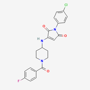 molecular formula C22H19ClFN3O3 B11060522 1-(4-chlorophenyl)-3-({1-[(4-fluorophenyl)carbonyl]piperidin-4-yl}amino)-1H-pyrrole-2,5-dione 