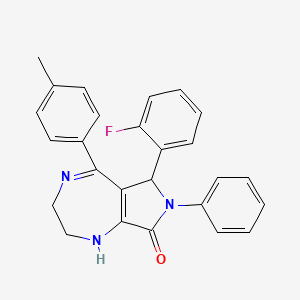 molecular formula C26H22FN3O B11060529 6-(2-fluorophenyl)-5-(4-methylphenyl)-7-phenyl-2,3,6,7-tetrahydropyrrolo[3,4-e][1,4]diazepin-8(1H)-one 