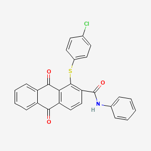 molecular formula C27H16ClNO3S B11060537 1-[(4-chlorophenyl)sulfanyl]-9,10-dioxo-N-phenyl-9,10-dihydroanthracene-2-carboxamide 