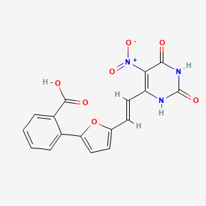 2-{5-[(E)-2-(2,6-dihydroxy-5-nitropyrimidin-4-yl)ethenyl]furan-2-yl}benzoic acid