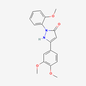 molecular formula C18H18N2O4 B11060573 3-(3,4-dimethoxyphenyl)-1-(2-methoxyphenyl)-1H-pyrazol-5-ol 