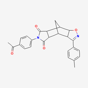 6-(4-acetylphenyl)-3-(4-methylphenyl)-4a,7a,8,8a-tetrahydro-3aH-4,8-methano[1,2]oxazolo[4,5-f]isoindole-5,7(4H,6H)-dione