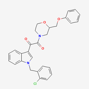 molecular formula C28H25ClN2O4 B11060593 1-[1-(2-chlorobenzyl)-1H-indol-3-yl]-2-[2-(phenoxymethyl)morpholin-4-yl]ethane-1,2-dione 