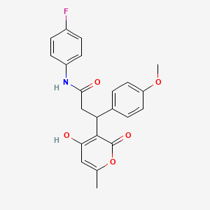 N-(4-fluorophenyl)-3-(4-hydroxy-6-methyl-2-oxo-2H-pyran-3-yl)-3-(4-methoxyphenyl)propanamide