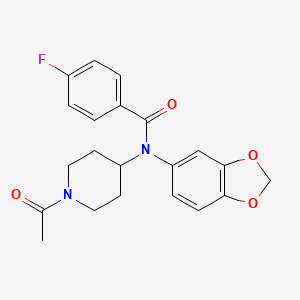 molecular formula C21H21FN2O4 B11060610 N-(1-acetylpiperidin-4-yl)-N-(1,3-benzodioxol-5-yl)-4-fluorobenzamide 