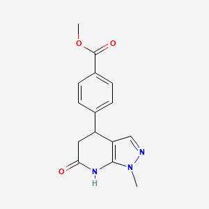 molecular formula C15H15N3O3 B11060649 methyl 4-(1-methyl-6-oxo-4,5,6,7-tetrahydro-1H-pyrazolo[3,4-b]pyridin-4-yl)benzoate 