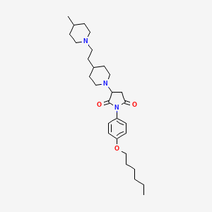 1-[4-(Hexyloxy)phenyl]-3-{4-[2-(4-methylpiperidin-1-yl)ethyl]piperidin-1-yl}pyrrolidine-2,5-dione