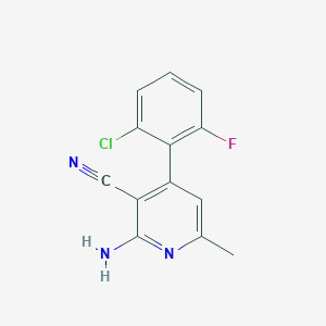 molecular formula C13H9ClFN3 B11060662 2-Amino-4-(2-chloro-6-fluorophenyl)-6-methylpyridine-3-carbonitrile 