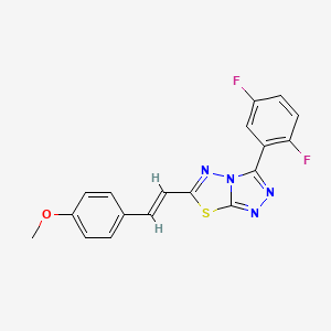 3-(2,5-difluorophenyl)-6-[(E)-2-(4-methoxyphenyl)ethenyl][1,2,4]triazolo[3,4-b][1,3,4]thiadiazole