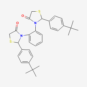 molecular formula C32H36N2O2S2 B11060697 3,3'-Benzene-1,2-diylbis[2-(4-tert-butylphenyl)-1,3-thiazolidin-4-one] 