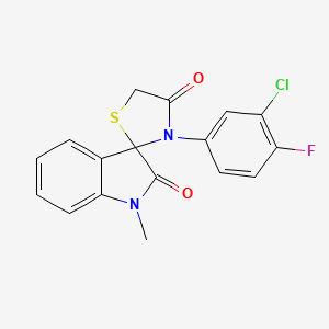 3'-(3-Chloro-4-fluorophenyl)-1-methyl-1,2-dihydrospiro[indole-3,2'-[1,3]thiazolidine]-2,4'-dione