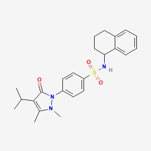 4-[2,3-dimethyl-5-oxo-4-(propan-2-yl)-2,5-dihydro-1H-pyrazol-1-yl]-N-(1,2,3,4-tetrahydronaphthalen-1-yl)benzenesulfonamide