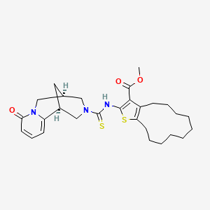 methyl 2-({[(1S,5R)-8-oxo-1,5,6,8-tetrahydro-2H-1,5-methanopyrido[1,2-a][1,5]diazocin-3(4H)-yl]carbonothioyl}amino)-4,5,6,7,8,9,10,11,12,13-decahydrocyclododeca[b]thiophene-3-carboxylate