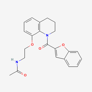 molecular formula C22H22N2O4 B11060758 N-(2-{[1-(1-benzofuran-2-ylcarbonyl)-1,2,3,4-tetrahydroquinolin-8-yl]oxy}ethyl)acetamide 